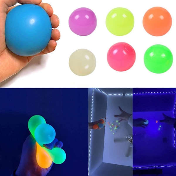 Klibbig Måltavla Ventilationsboll Stärker Den Ljusande Stickvägg Kastleksak Boll Mål D4l9
