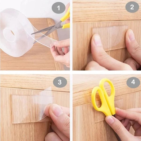 TPALPKT Dubbelhäftande Tejprullar för Kök Badrum Vägg TransparentF 1mm*2cm*30cm