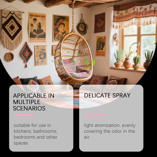 Luftfrisker med sitrusduft, egnet for ulike scenarier, langvarig duft, bærbar spray.