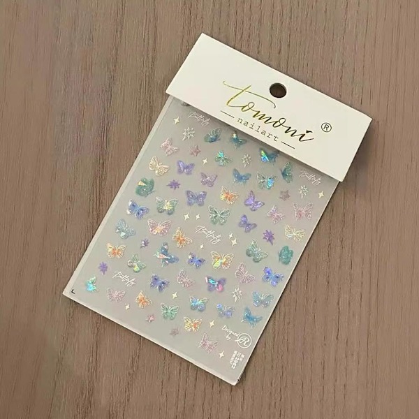 Shell Light Fjärils Nagelstickers Japanska Fjärilsvingar Romantiska Fjärils Nagelstickers 1st style 2 1pcs