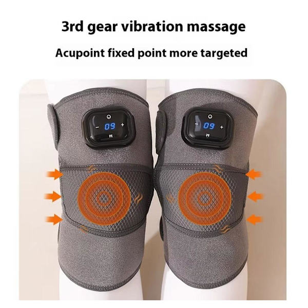 Elektrisk Uppvärmd Knäskydd Trippel Metod Massager, Avancerad Knäsmärtlindring б✨ F9E6