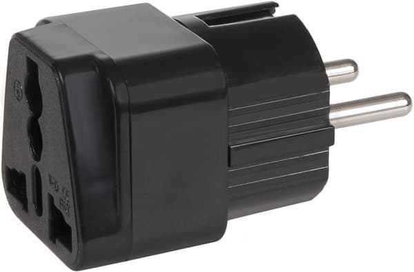 155 Universal reiseadapterplugg GB/UK (stikkontakt) til EU Schuko (plugg)