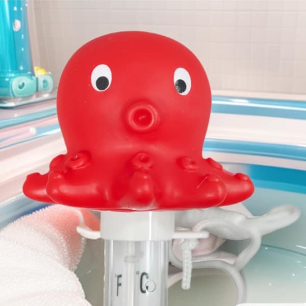 Flydende pooltermometer - et sjovt, stort and-blæksprutteformet termometer