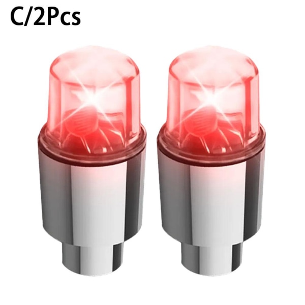 2 st Ventilhatt LED för cykel bil motorcykel hjul Ti Red light 2pcs