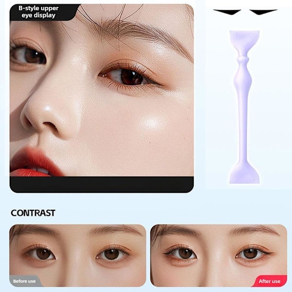 Övre Eyeliner Stämpel, Vattentäta Vingade Eyeliner Stenciler Eyeliner Stämpelset, Dubbelsidig Eyeliner Topp Övre Ögonlock Frans Lat Eyeliner