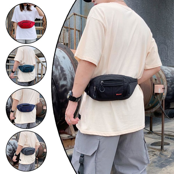 Unisex Bältesväska Mode Vattentät Bältesväska Koreansk Crossbody Bältesväska Dam Mode Sport Axelväska Ny Dam Bröstväska black One-size
