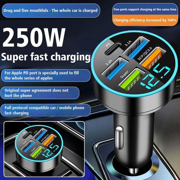 USB PD 30W Typ-C Billaddare Snabbladdningsadapter för iPhone Max 12 11 13 D8V1