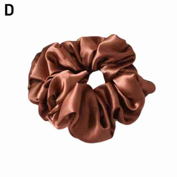 Satin Silk Hair Tie Elastisk Scrunchie Hästsvanshållare Hårdekor Red-brown One-size