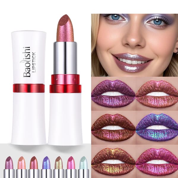 Kameleonisk Lipgloss - Perleforandrende Farge Gull Flash Leppestift #3