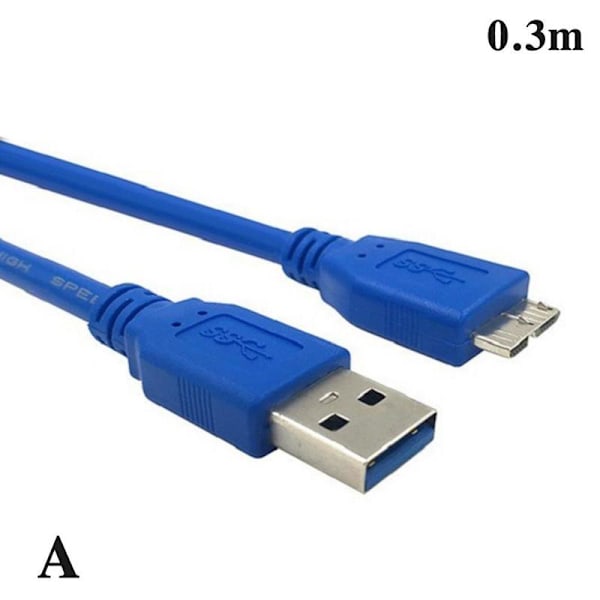 30 cm/100 cm USB 3.0 A-hane till Micro B-kabel för mobil hårddisk blueA 0.3m