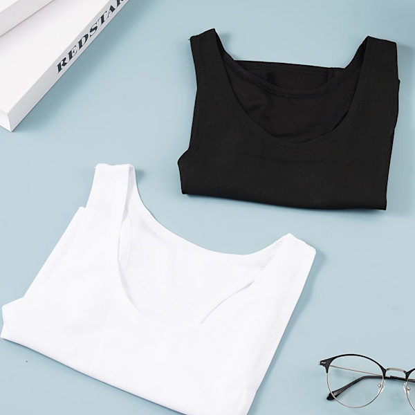 Kvinnor Lesbisk Tomboy Bröst Binder Slim Fit FTM Väst Unders Crop HOT white S