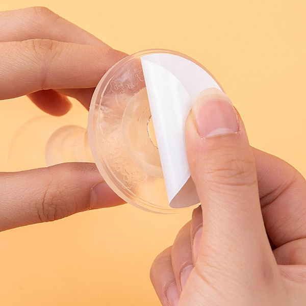 Självhäftande dörrstopp i silikon, dämpande, dörrsugpropp, dörrhållare ❀ transparent 1pcs