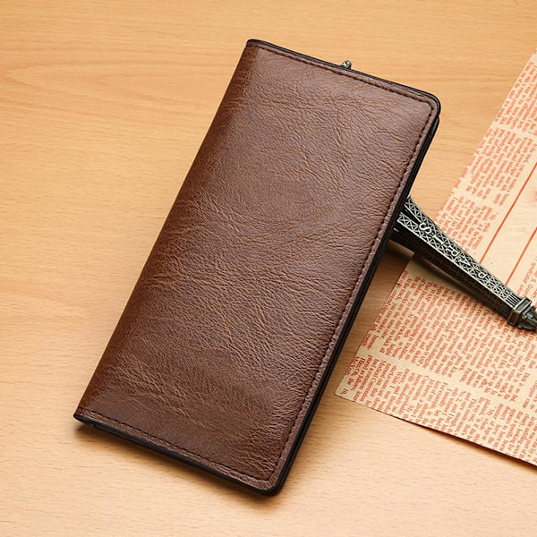 Män Plånbok Fickor ID-kort Koppling Bifold Plånbok Retro Enkel Light brown onesize