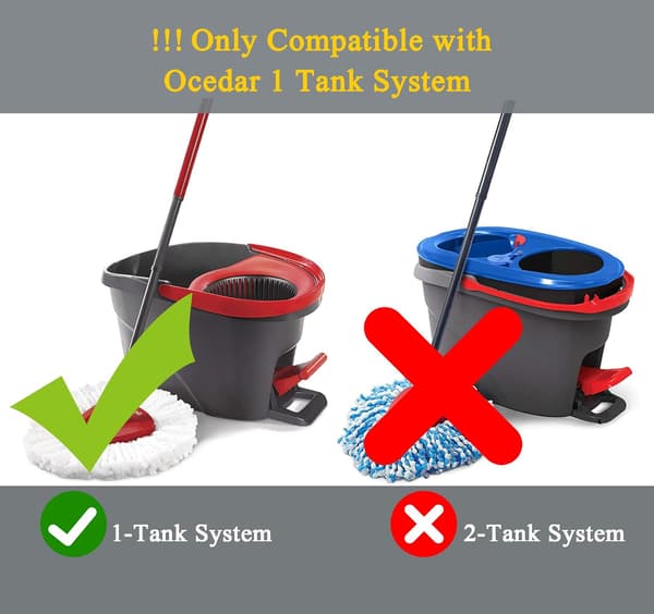 2-pak Spin Mop Refillhoveder - Kompatibel med EasyWring Mop