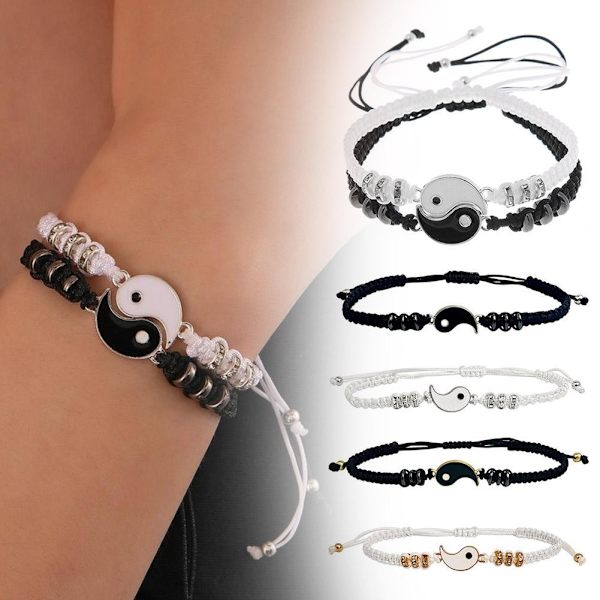 Tai Chi Flätat Armband Par Snöre Handvävt Handrep Q7j1 sliver onesize