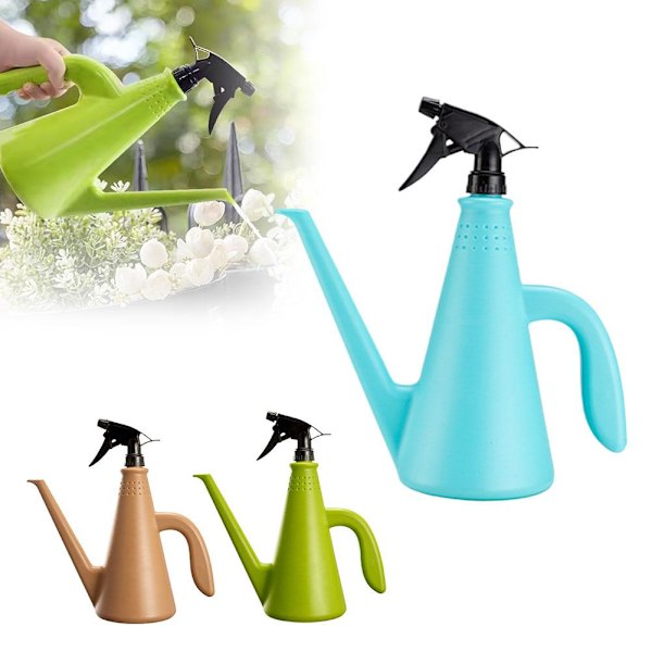 2 i 1 Vattenkanna med Spruta, 1 L Plast Dubbelverkande Sprin Blue 1pcs