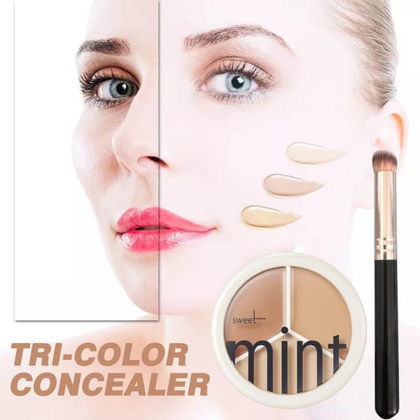 3-farvet concealerpalet creme multifunktionel ansigtsmakeup lysner black 8 grams