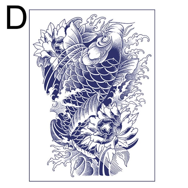 Heltäckande Vattentät Tatuering som Håller i 1-2 Veckor 001 34*48CM