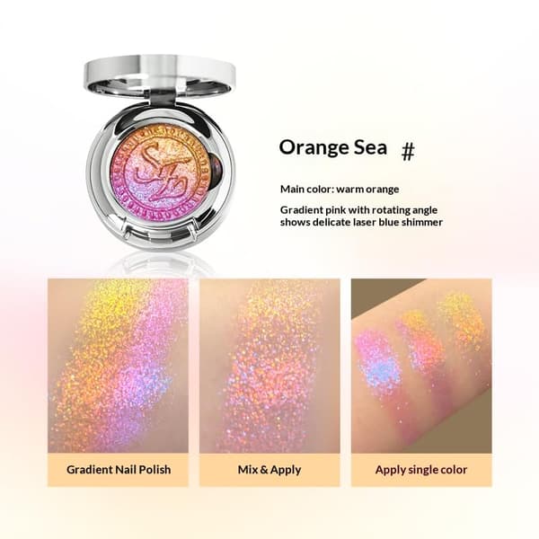 Series Multichrome Ögonskuggspalett, High-End Kameleont Gradient Effekt, Lyxmakeup (hemlig, 1.8g)