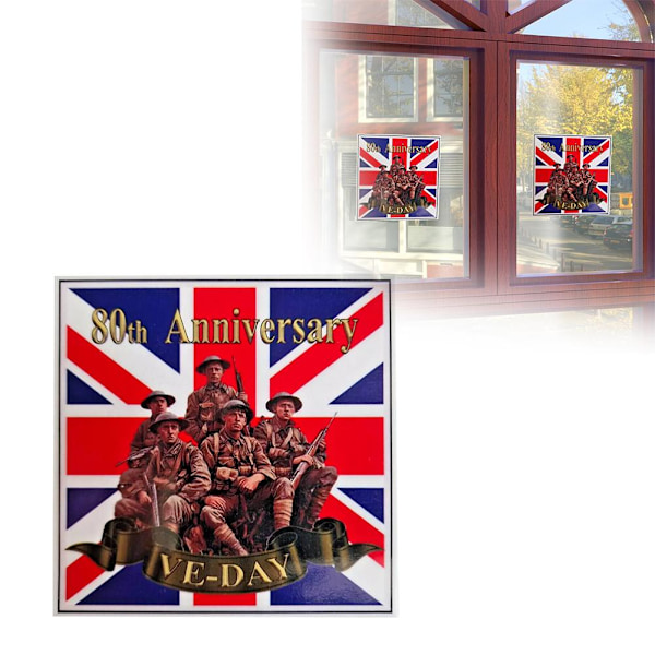 1-10x VE Day Fönsterdekaler 80-årsjubileum Militär squ B 2pcs