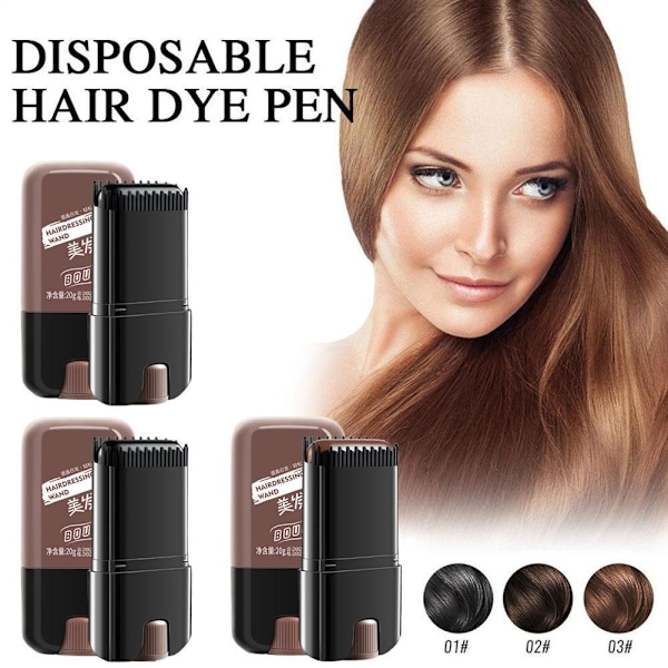 Hårfärg Stick Långvarig Tvättbar Täcker Grått Hår Färgpenna G0D0 dark brown 20g