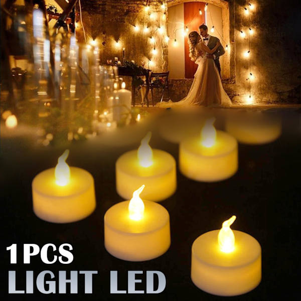 1/10x LED Värmeljus Elektronisk Flimmer Flamlös Ljus XMAS, Gul USNEW B1Z7 flashing yellowA One-size 10pcs