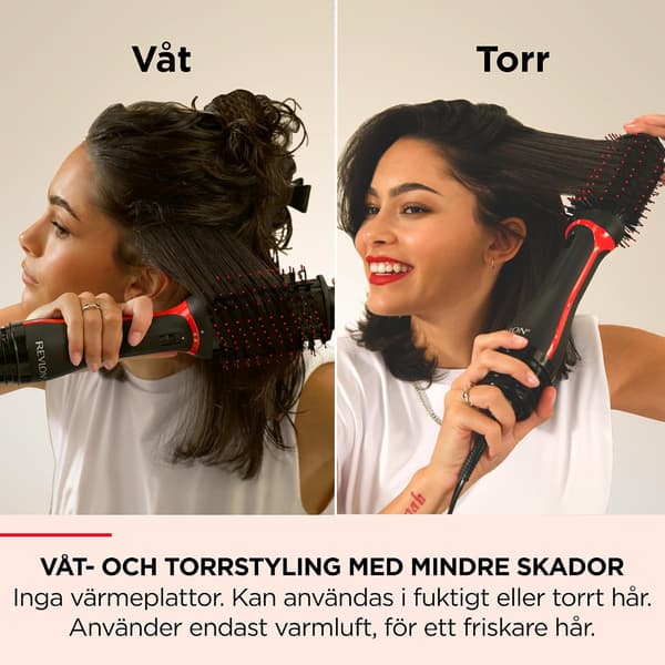 REVLON One-Step Volumiser Plus Varmluftsbørste, Sort, Rød, 30 x 16 x 11 cm