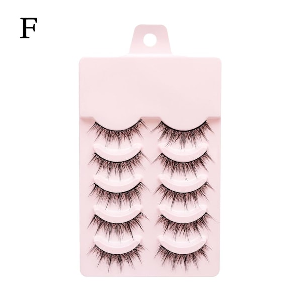 5 Par 3D Faux Lashes Naturliga Falska Fransar Fluffiga Mjuka Wispy X002 5 pairs