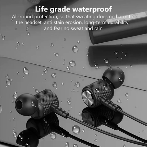 Magnetiska Bluetooth 5.2 Trådlösa Nackbands Hörlurar Handsfree Hea black One-size