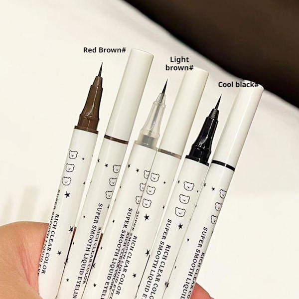 Eyeliner Penna Vattentät Långvarig Snabbtorkande Liggande Silkesmask Penna Flytande Eyeliner 02 Red Brown One size