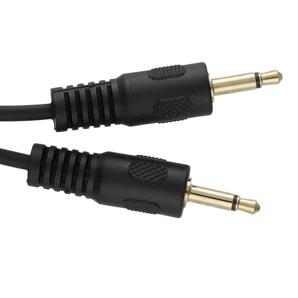 Mono 3,5 mm lydkabel, han til han, 2 meter [2 meter/2 meter], forgyldt sort lydkabel.
