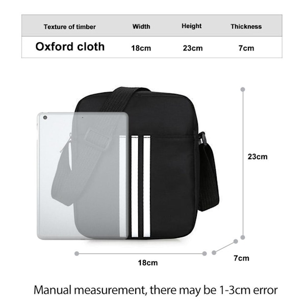 Messenger Bag Canvas Väska Herr Oxford Tyg Axelväska Enkel Axelväska Herr Passar För P0c6 D One size