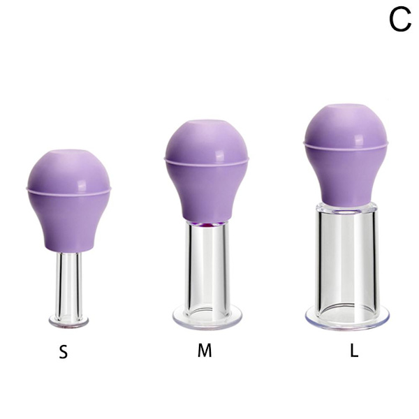 3 Koppar Anti-Cellulit Ansiktsmassage Koppningsset Glas Silikon För Ansikte NE K3K7 pink L
