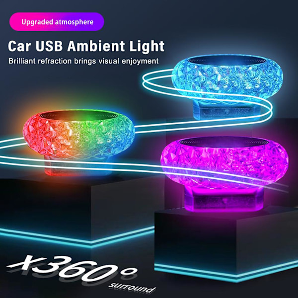 Mini LED-lampa USB-bil interiör Neon Atmosfär Ambient Ljus pink light one size