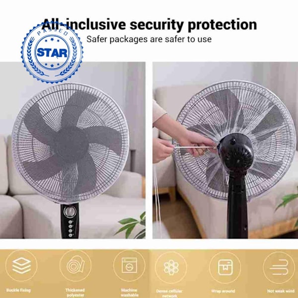 Fläktskydd Säkerhetsskydd Barn Babyskydd Anti-kläm Fingerskydd Nät Dammskydd Elektrisk Barn D3C2 white One-size
