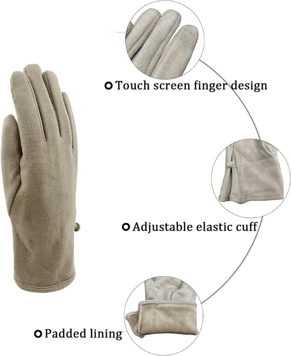 Vintervarme touchscreen-handsker til kvinder, touchscreen-tekst, fleeceforede vindtætte kørehandsker WG-2
