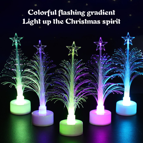 CZQIKEDA Bordsskiva LED julgranar, 1/5 st Mini Xmas Night Li color lightA One-size 5pcs