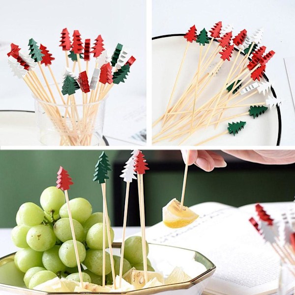 WAGA 50-pack Julcocktailspett, Julmatspett Tomte Santa Claus 50pcs
