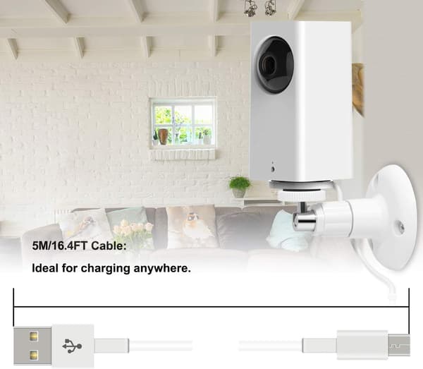 16.4ft/5m Micro USB strömförlängningskabel - Kompatibel med olika