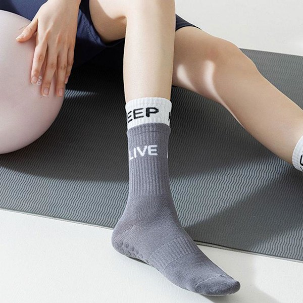 Yogasockar Anti-Slip Snabbtorkande Dämpande Pilates Balettsockar Grip✨y Good J5Z2 Grey 1 pair