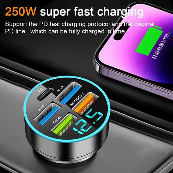 USB PD 30W Typ-C Billaddare Snabbladdningsadapter för iPhone Max 12 11 13 D8V1