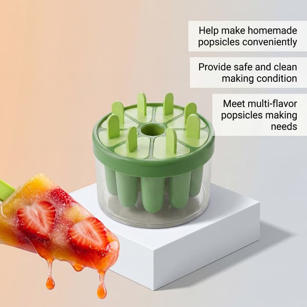 Søde og kreative ispindeforme til hjemmebrug, nemme at afforme, DIY hjemmelavede ispinde- og isforme green