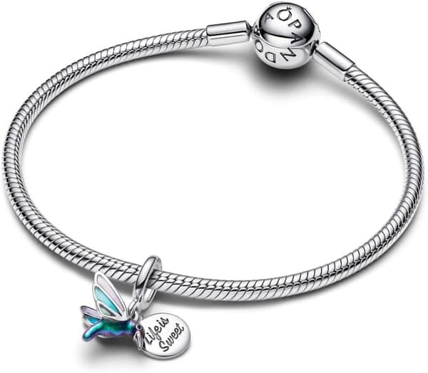 PANDORA-Kolibri dubbel dinglande berlock-Sterlingsilver-Med presentförpackning