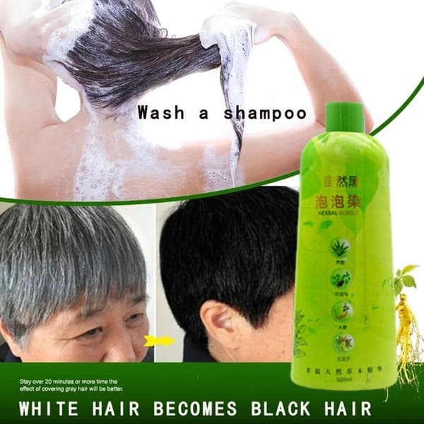 500 ml kantløs shampoo, urteboble grå hårfarve shampoo ny
