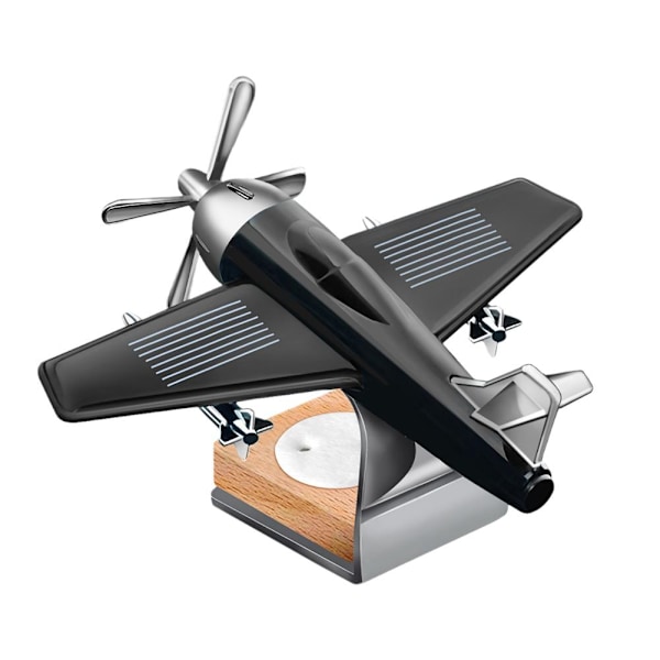 Bilinstrumentbräda Flygplansdekoration Solcellsdriven Luftfräschare Diffuser Aromaterapi Black 1pcs