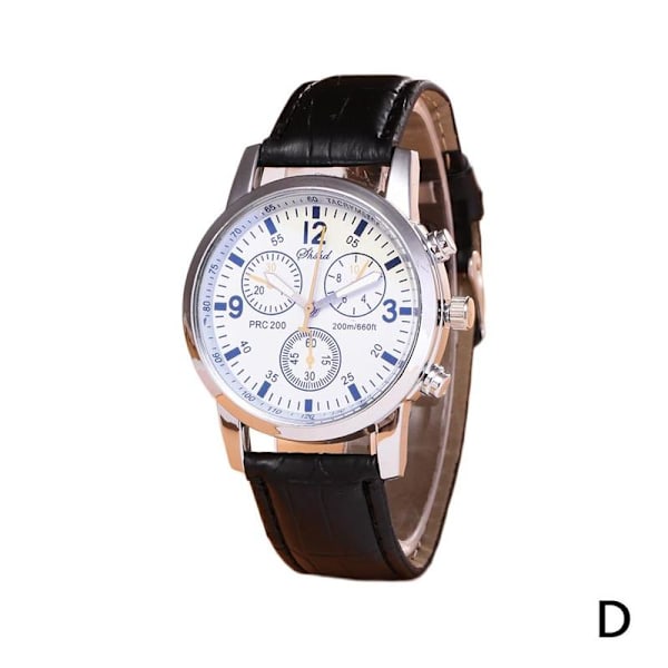 Herrar Läder Militära Casual Analog Kvarts Armbandsur Armbandsur black One-size