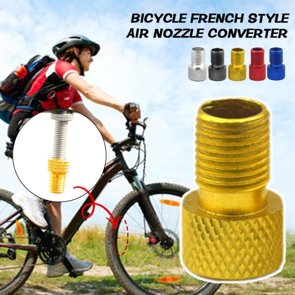 4 st cykel aluminiumlegering franska till amerikanska konvertering munstycke red onesize