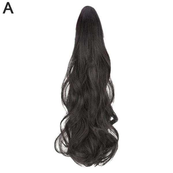 Tjock Real Claw Ponytail Clip In Hair Extensions Pony Tail As Hu black 50cm
