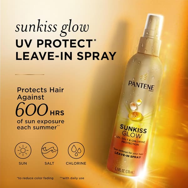 Pantene Sunkiss Glow Multitasking Spray, UV-hårbeskyttelse, reparerer skader, leave-in-balsam, 170 ml