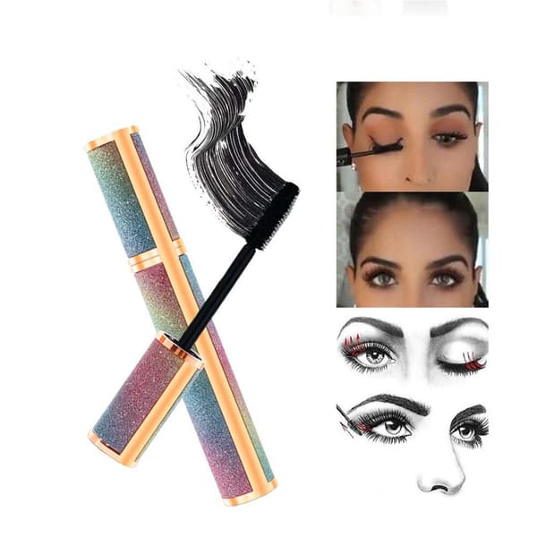 Mascara 4D Øyenvippe Vanntett Silkefiberforlengelse Kvinner Varige Vipper B0F2